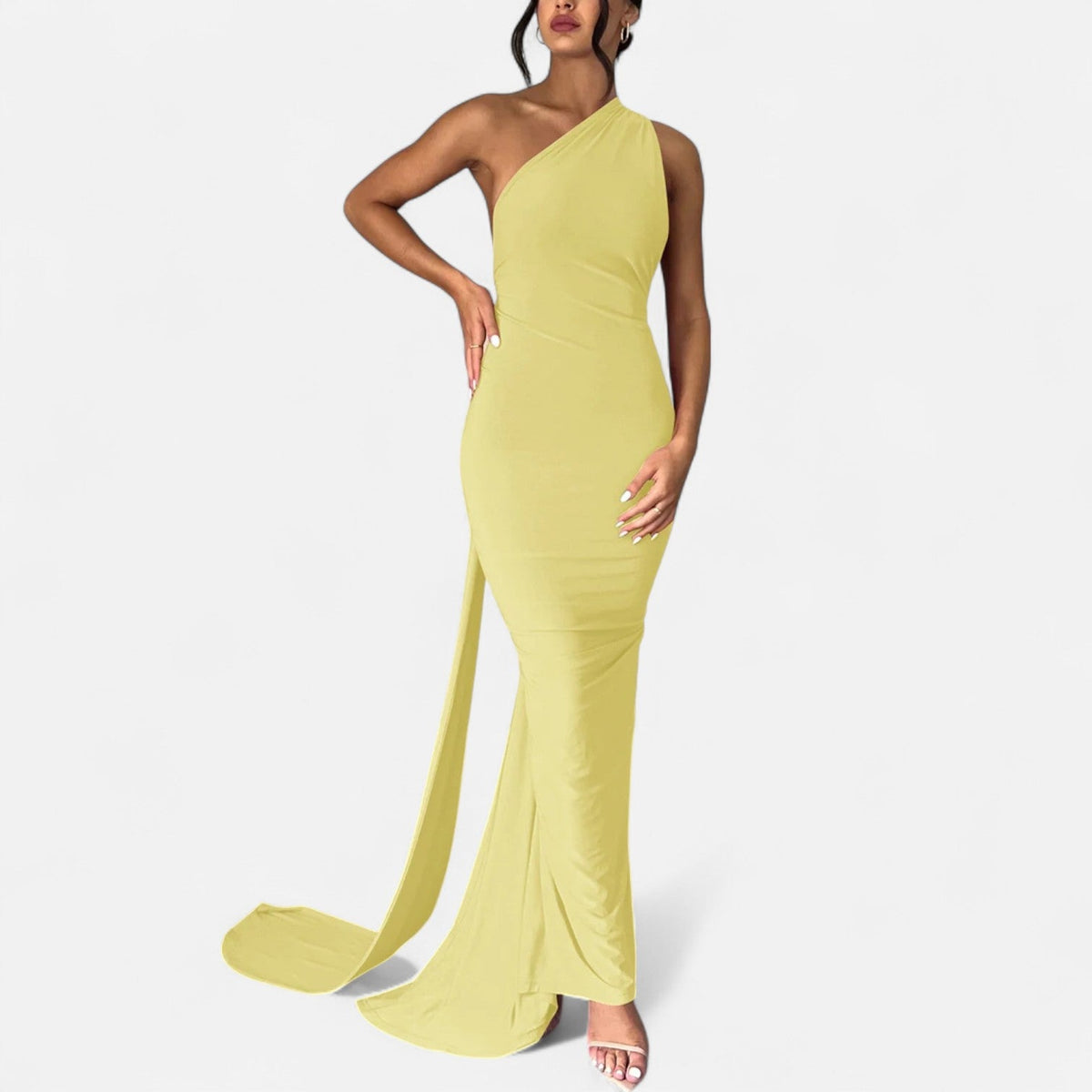 Lara One-Shoulder Halter Maxi Dress