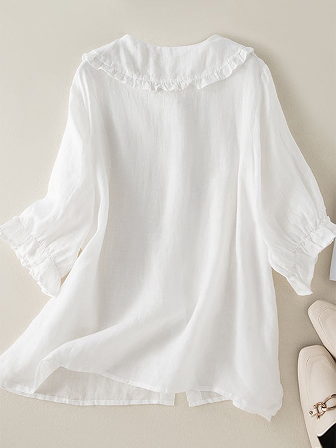 Natalie Relaxed Ruffle Collar Shirt
