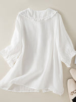 Natalie Relaxed Ruffle Collar Shirt