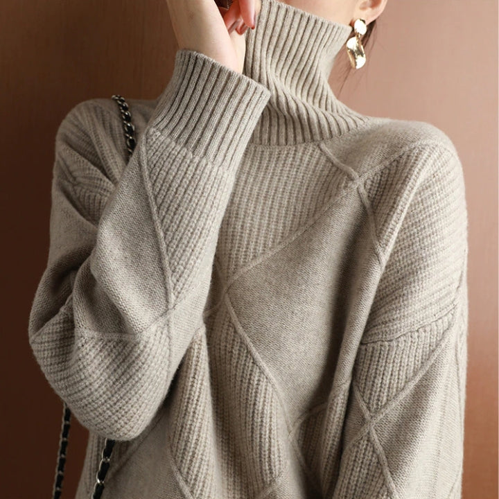 Natalie Cozy Cable Knit Turtleneck Sweater