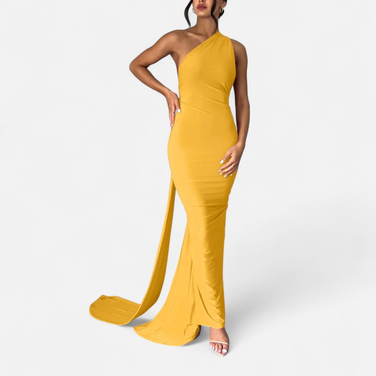 Lara One-Shoulder Halter Maxi Dress