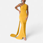 Lara One-Shoulder Halter Maxi Dress