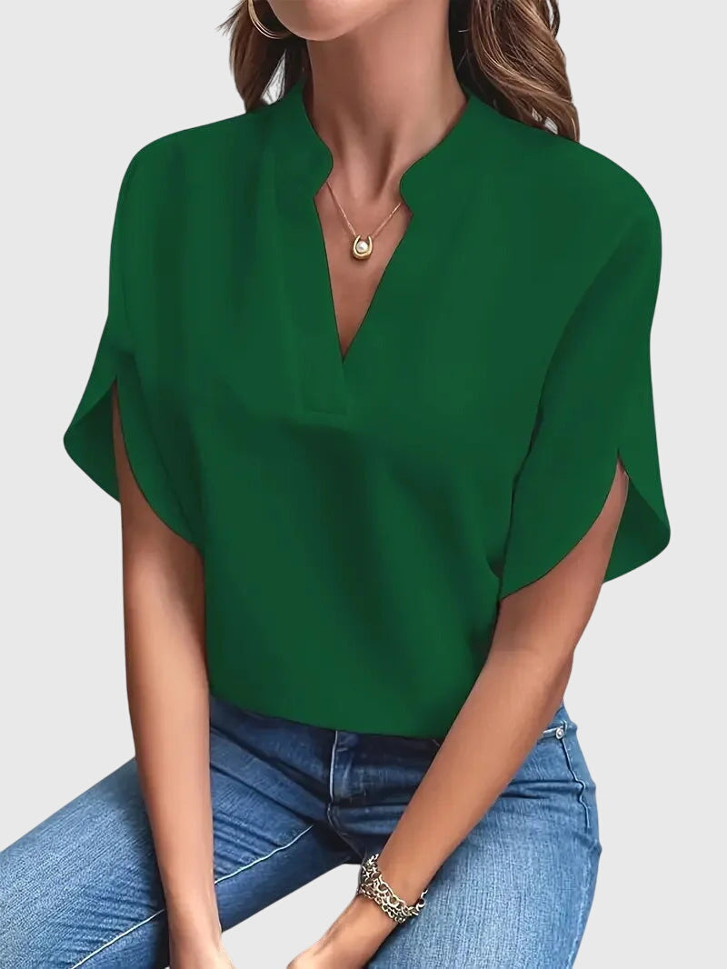 Beatrix | Soft And Elegant V-Neck Shirt, women's shirt – view 2