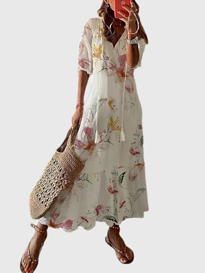 Michaela Boho V-Neck Maxi Dress