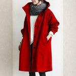 Edith Long Button-Front Street Coat