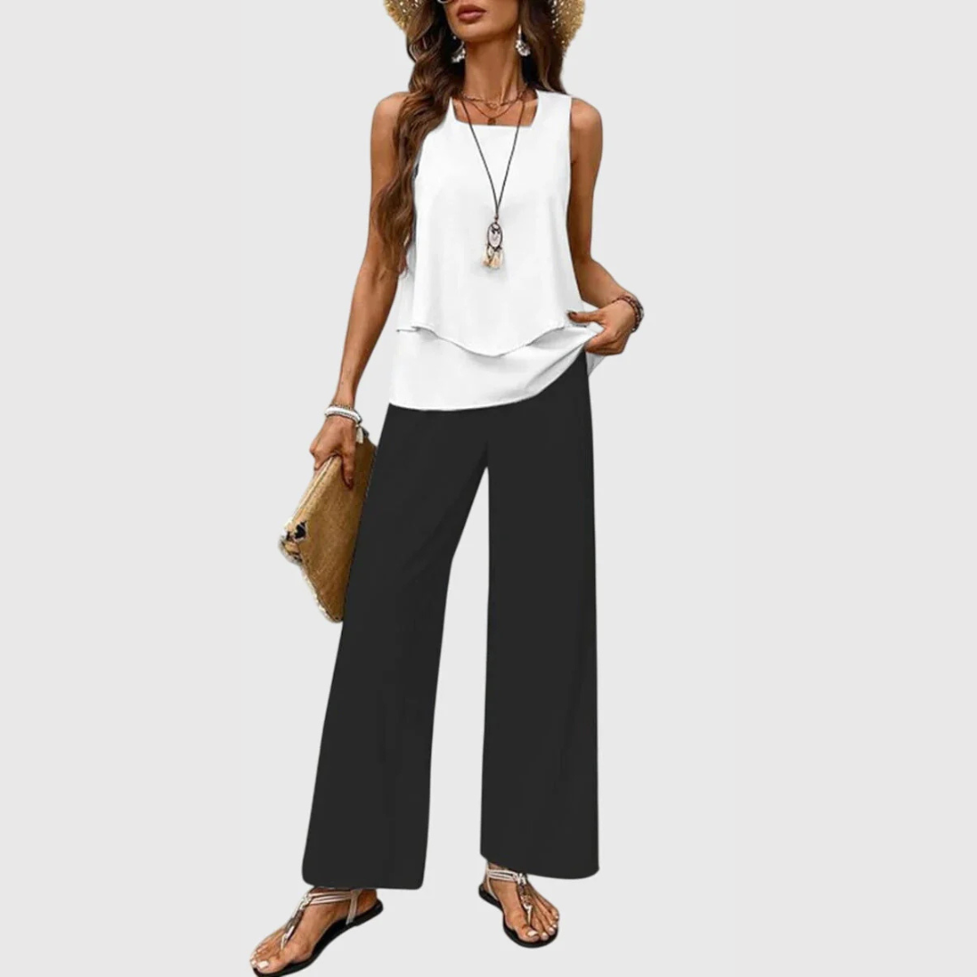 Karin Two-Piece Wide Leg Pants Set