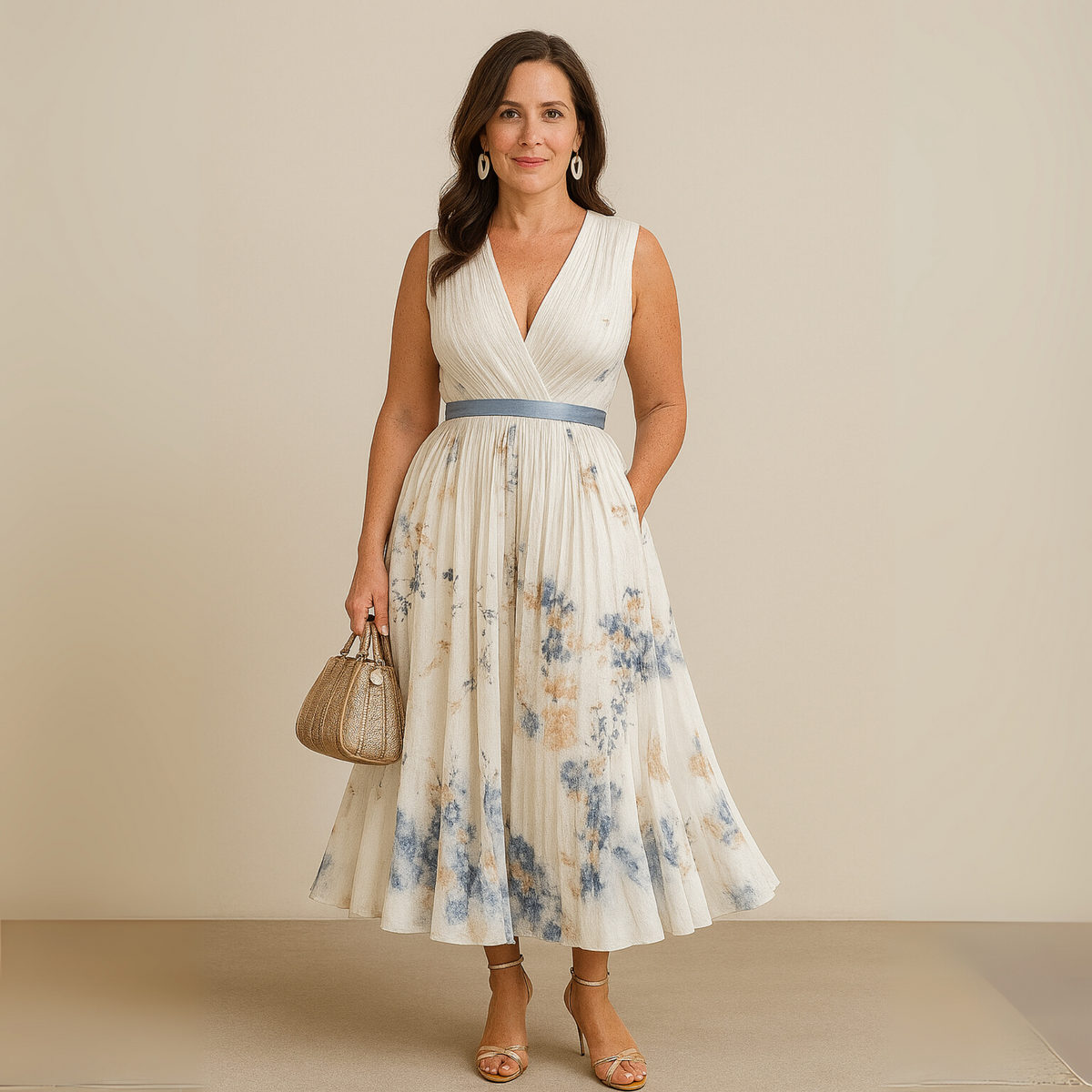 Claudia Flowing Sleeveless Summer Maxi Dress