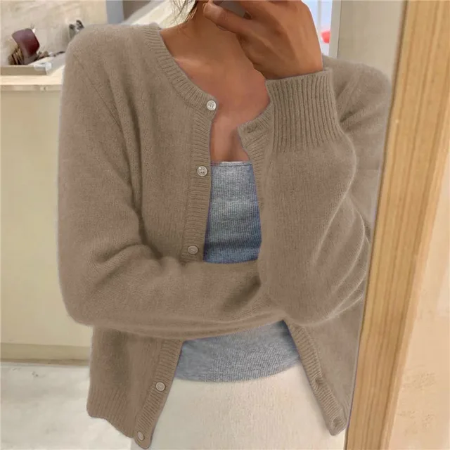 Elke Crewneck Long Sleeve Cardigan