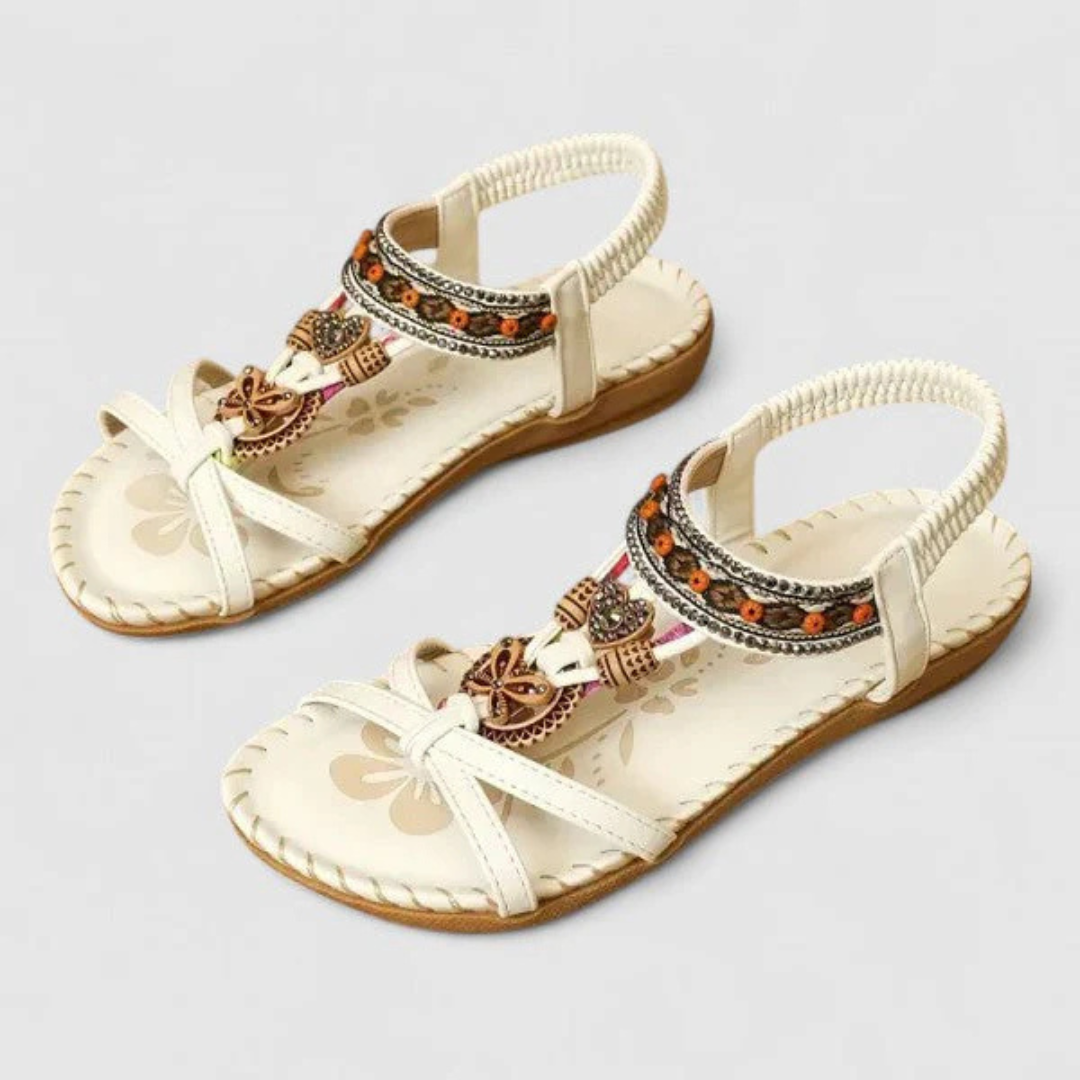 Viola Strappy Flat Open-Toe Sandals