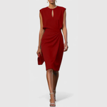 Karla Sleeveless Ruched Midi Dress
