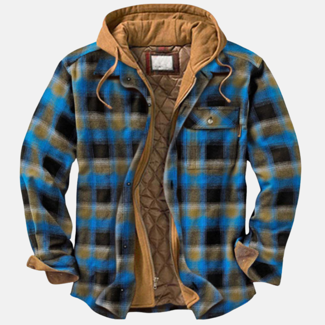 Erich Casual Warm Plaid Button Jacket
