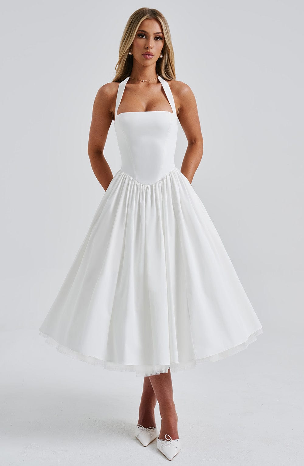 Lydia Halter Midi Wedding Guest Dress