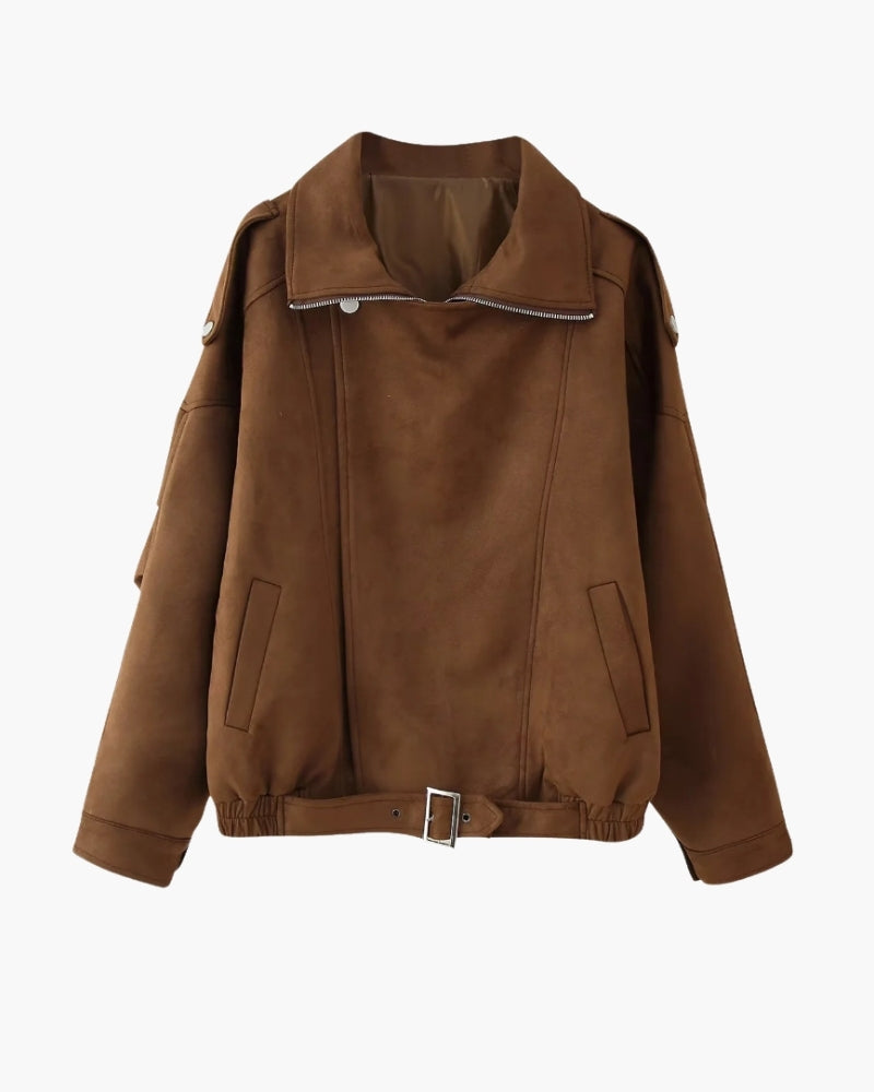 Vintage Suede Drape Jacket, women's drape jacket – view 3