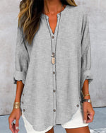 Lena Relaxed Striped Button-Down Blouse
