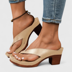 Birgit Chunky Heel Thong Sandals