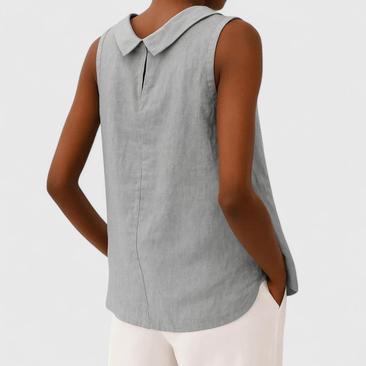 Anastine | Elegant Top With Roll Collar, women's top – view 2
