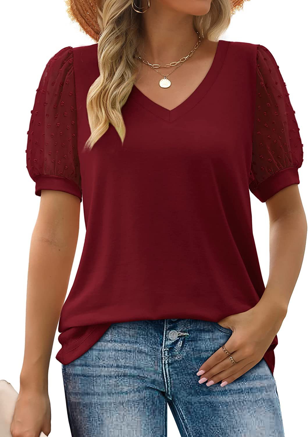 Hanna V-Neck Puff Sleeve Top