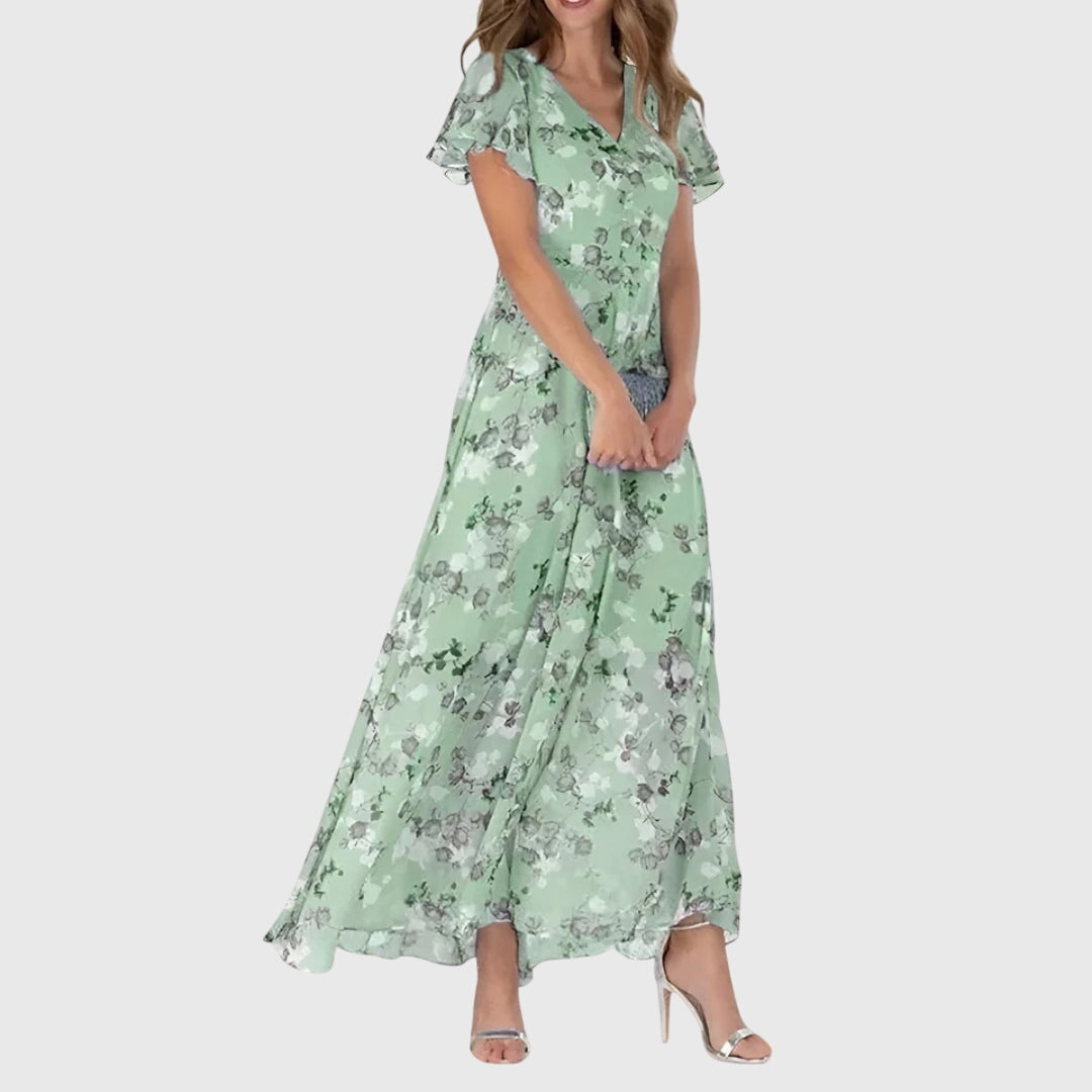Kathrin Floral V-Neck Maxi Dress