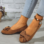 Maisie | Suede Bow Detail Wedge Ballet Flats