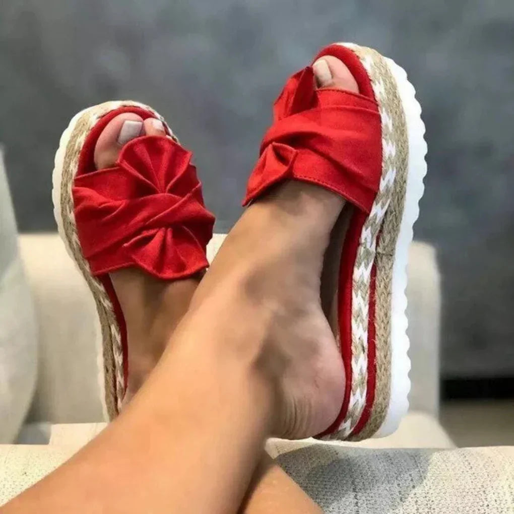 Nadine Bow Slip-On Sandals