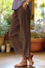 Emma Straight-Leg Pants with Pockets