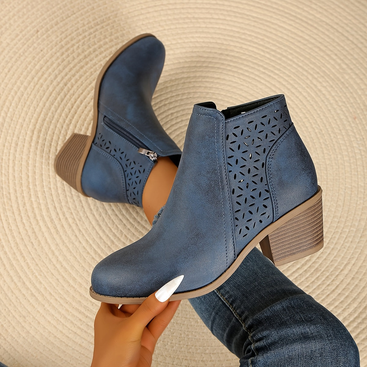 Greta Side-Zip Slip-On Ankle Boots
