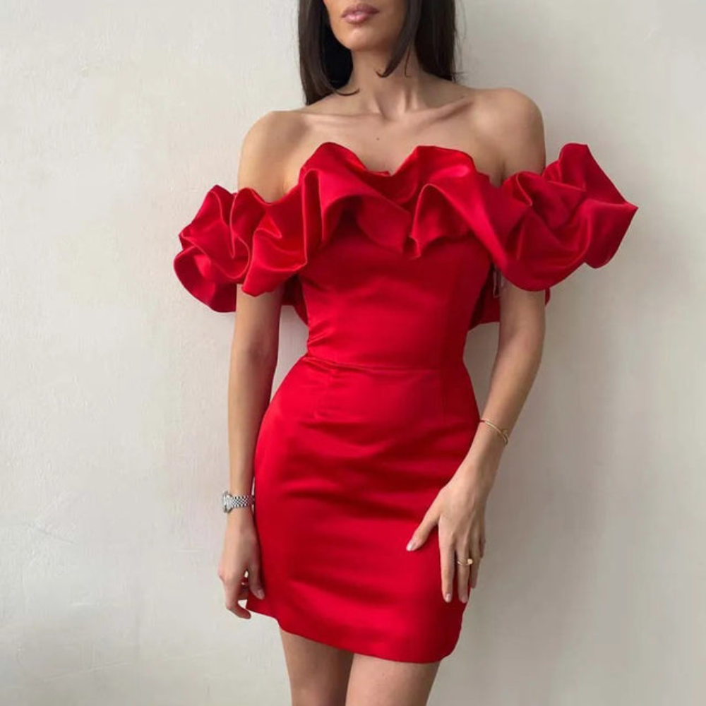 Natascha Ruffle Wedding Guest Mini Dress