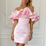 Karin Ruffled Mini Wedding Guest Dress