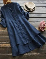 Katharina Linen Shirtdress with Asymmetric Hem