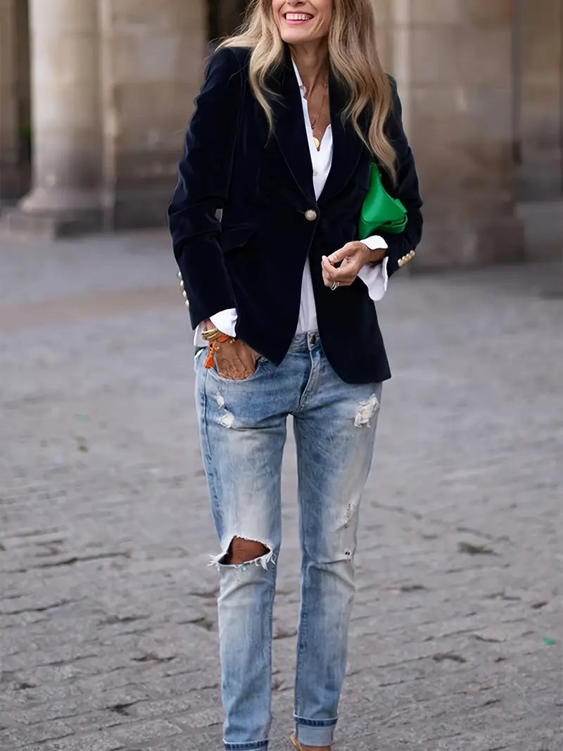 Sabina Classic One-Button Blazer