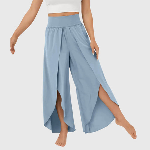 Magdalena Wide-Leg Boho Slit Pants