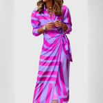 Gudrun Striped Wrap Midi Dress
