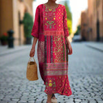 Carolin Ethnic Boho Print Maxi Dress