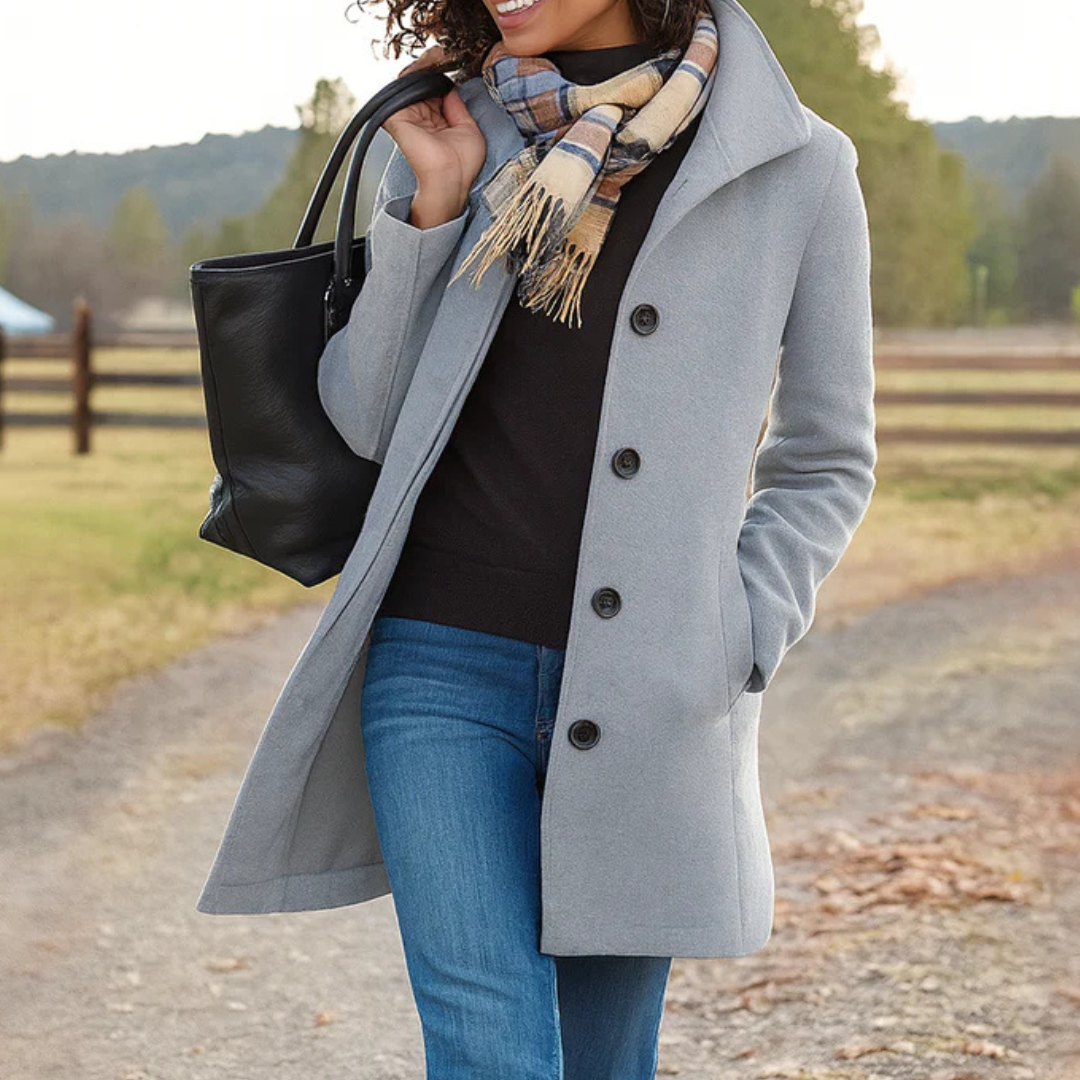 Helga Classic Button-Front Winter Coat