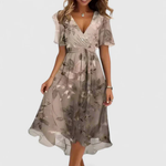Helga Floral V-Neck Midi Dress