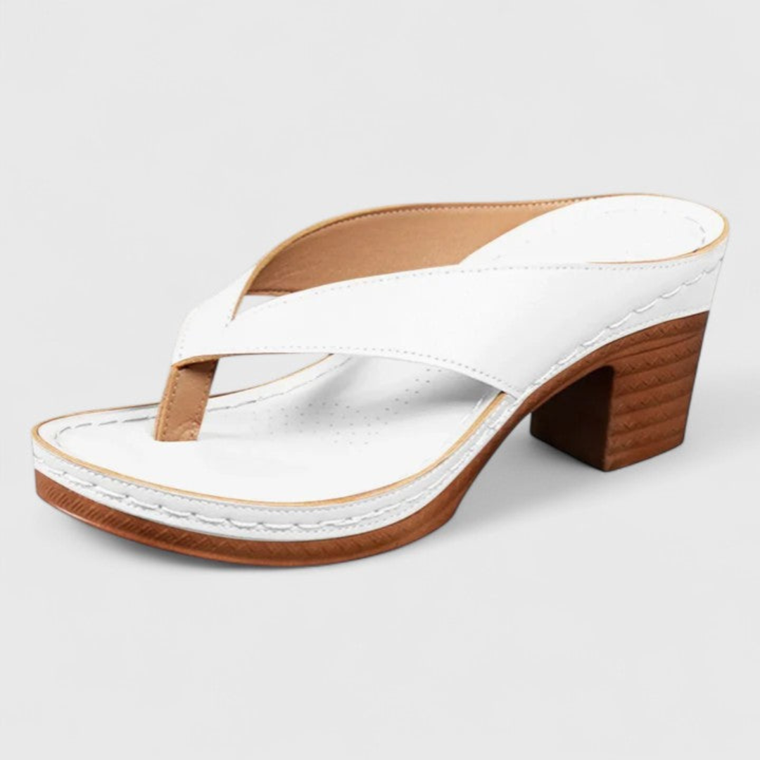 Birgit Chunky Heel Thong Sandals