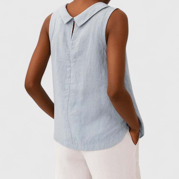 Anastine | Elegant Top With Roll Collar, women's top – view 4