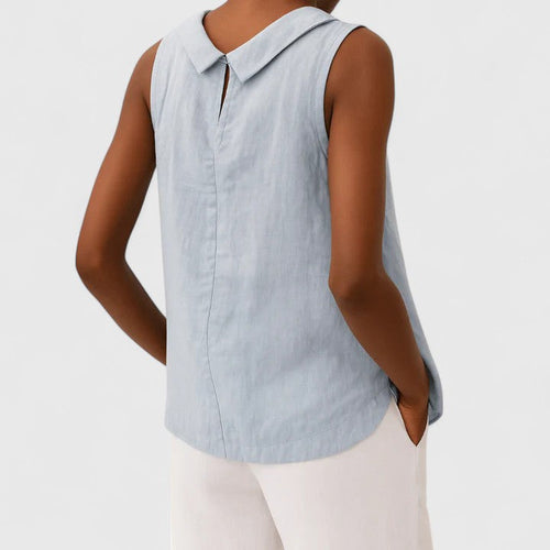 Anastine | Elegant Top With Roll Collar