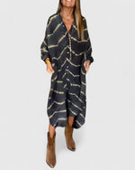 Pauline Tie-Dye Button-Front Shirt Dress