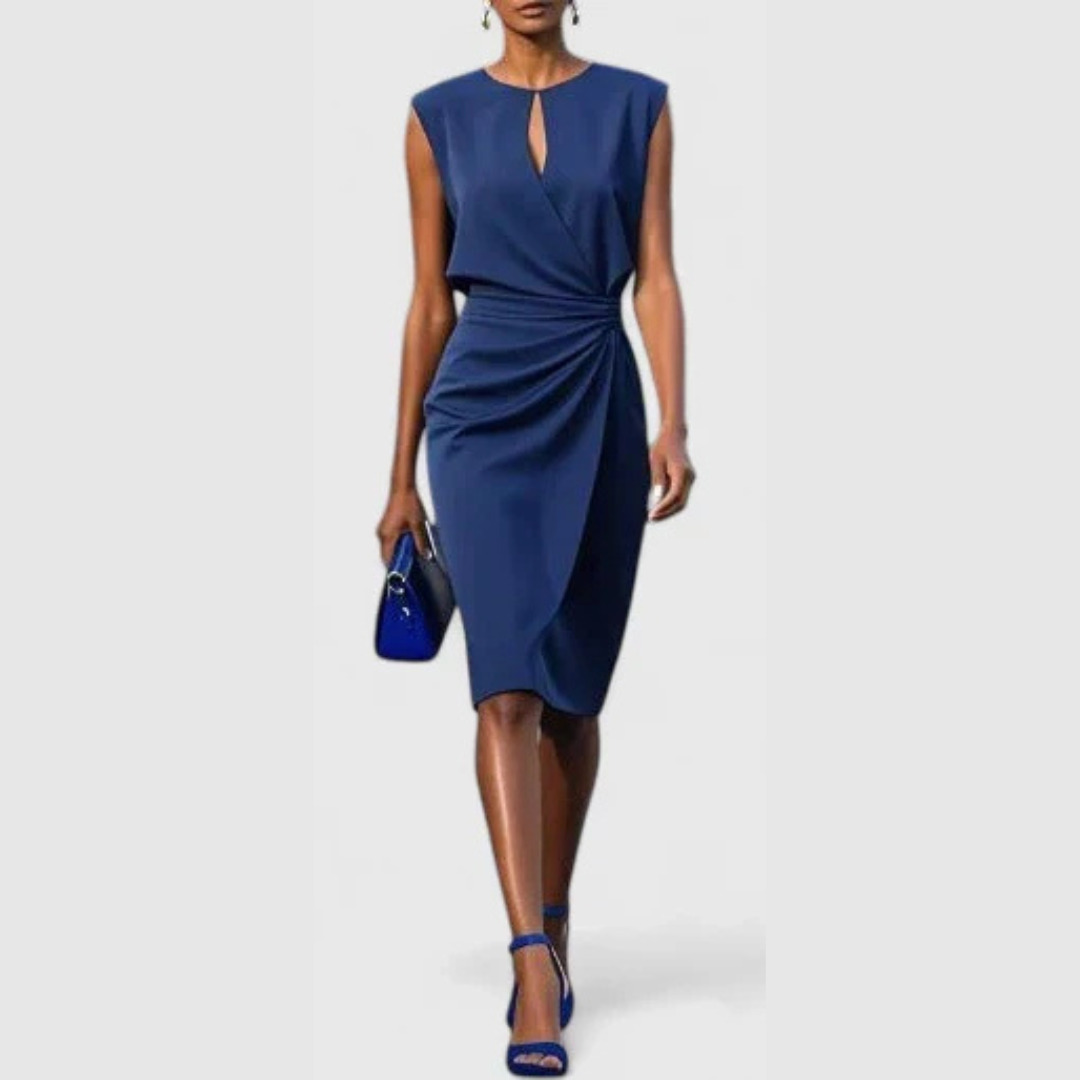 Karla Sleeveless Ruched Midi Dress