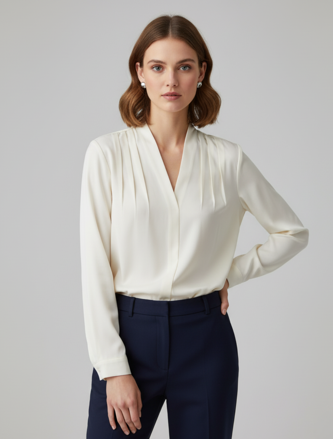 Elke Puff Sleeve Fitted Blouse