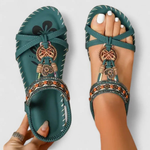 Viola Strappy Flat Open-Toe Sandals
