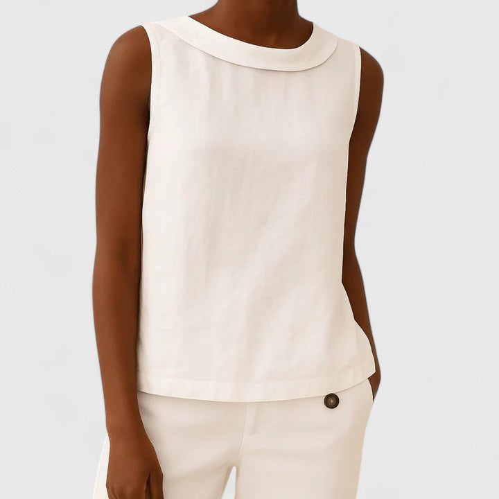 Anastine | Elegant Top With Roll Collar, women's top – view 6
