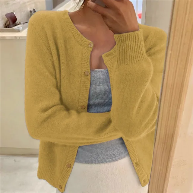 Elke Crewneck Long Sleeve Cardigan