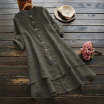 Katharina Linen Shirtdress with Asymmetric Hem