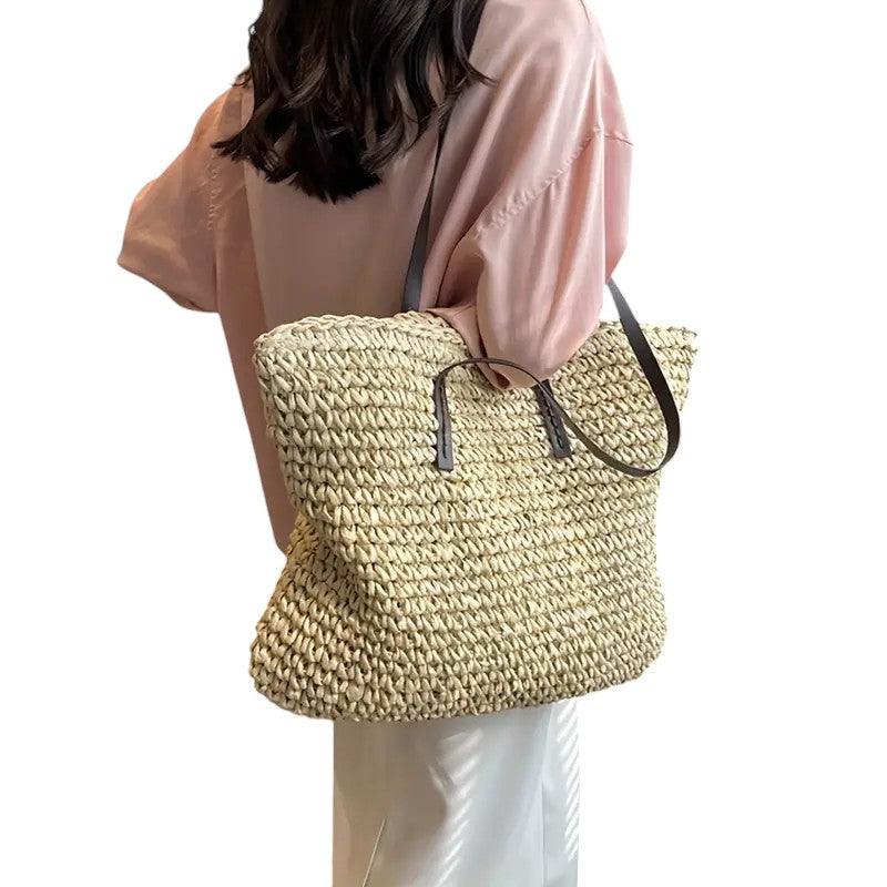 Laura Spacious Woven Beach Tote
