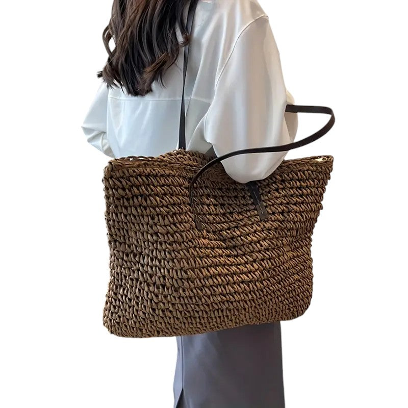 Laura Spacious Woven Beach Tote
