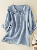 Natalie Relaxed Ruffle Collar Shirt