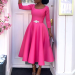 Felicia Round Neck Midi Dress
