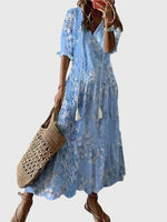 Michaela Boho V-Neck Maxi Dress